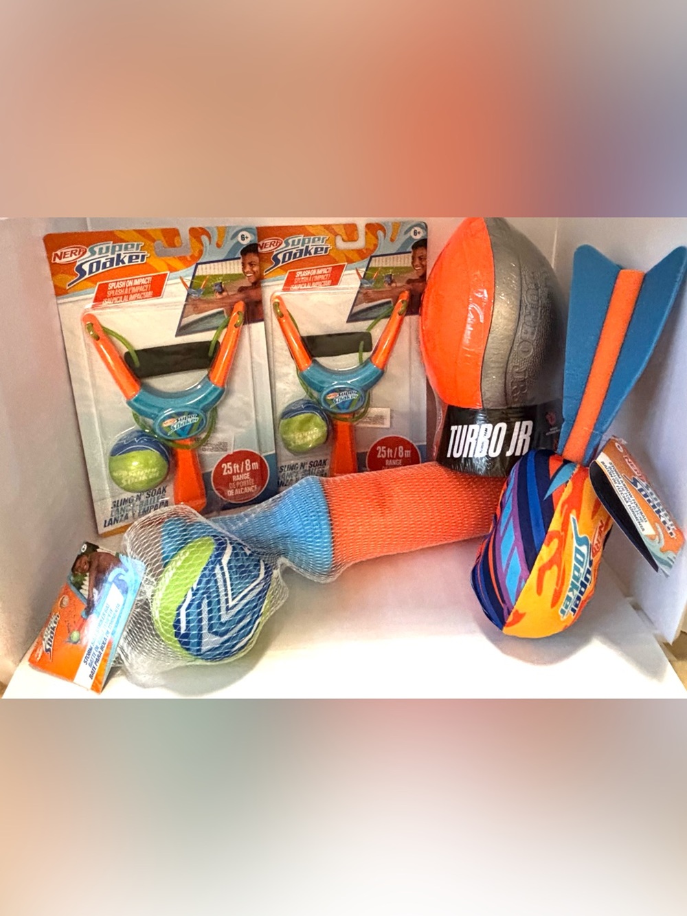NERF Super Soaker 5 Water Toys Football Sling Soak Storm Ball Striker Arrow Ball